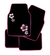 Tapis auto voiture fille Hibiscus Moquette brodé Rose