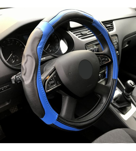 Couvre volant  voiture Sport - Noir & Bleu - Taille universelle