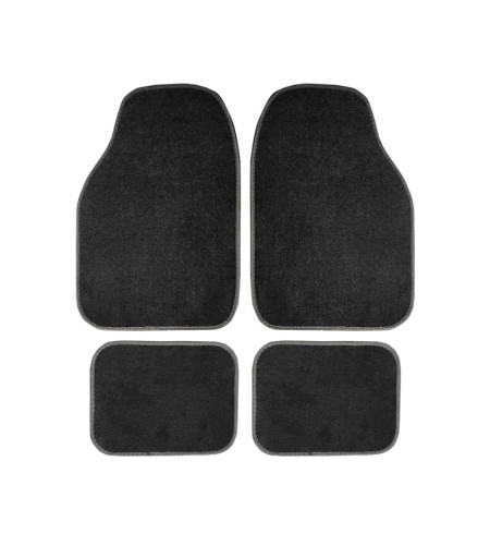 Tapis auto universels moquette - Noir - Jeu avant et arrière